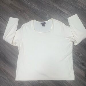 Denim&Co square popover neckline long sleeve pullover top shirt. Size 2X